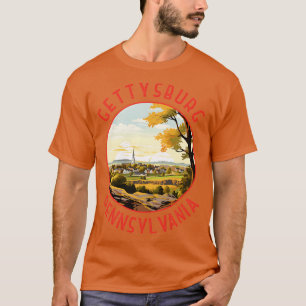 Gettysburg Pennsylvania Retro Distressed Circle T-Shirt