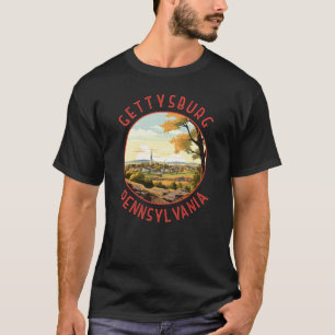 Gettysburg Pennsylvania Retro Distressed Circle T-Shirt