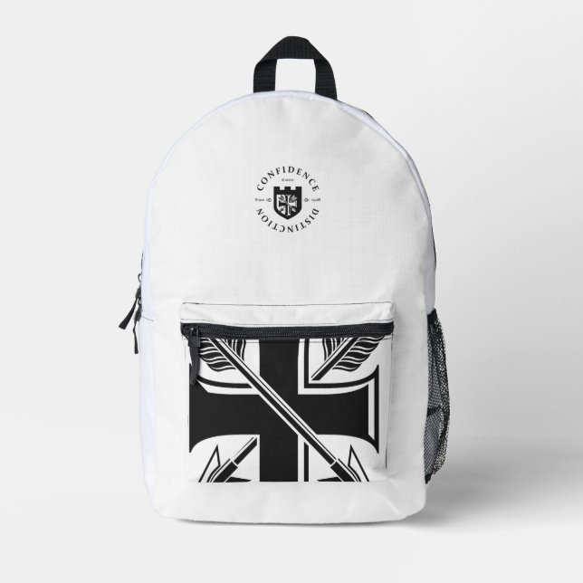 GEUEE Vintage Knight Series Printed Backpack (Front)