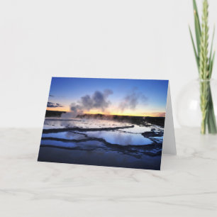 Geyser Smoke at Sunset Card