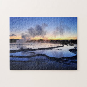 Geyser Smoke at Sunset Jigsaw Puzzle