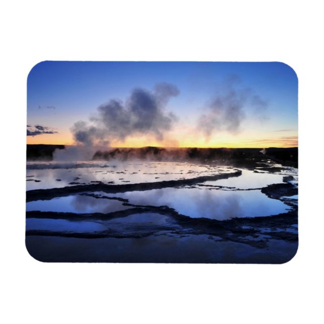 Geyser Smoke at Sunset Magnet (Horizontal)