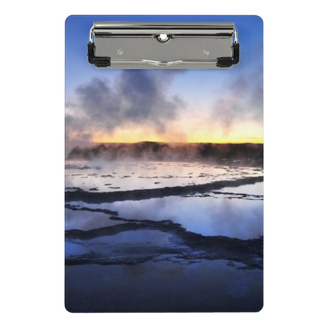 Geyser Smoke at Sunset Mini Clipboard (Front)