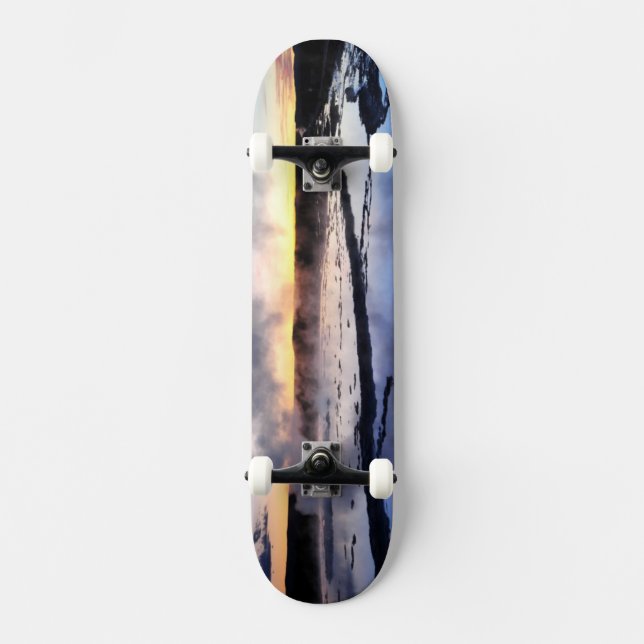 Geyser Smoke at Sunset Skateboard (Front)