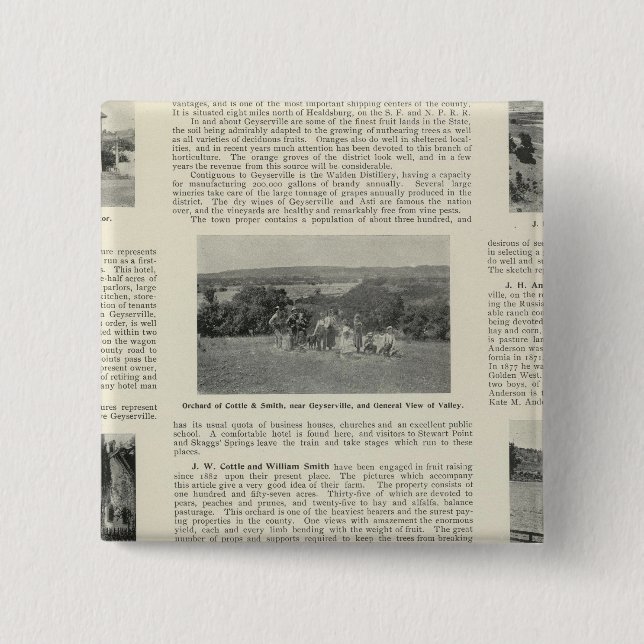 Geyserville, California 15 Cm Square Badge (Front)