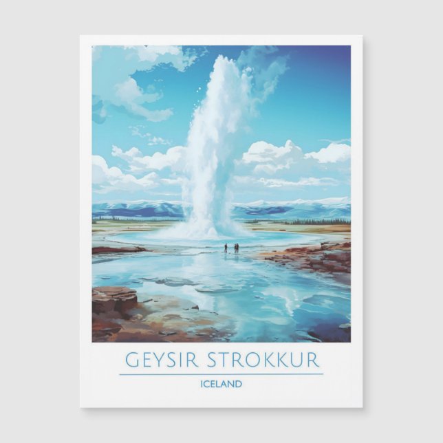Geysir Strokkur Iceland Vintage Travel  (Front)