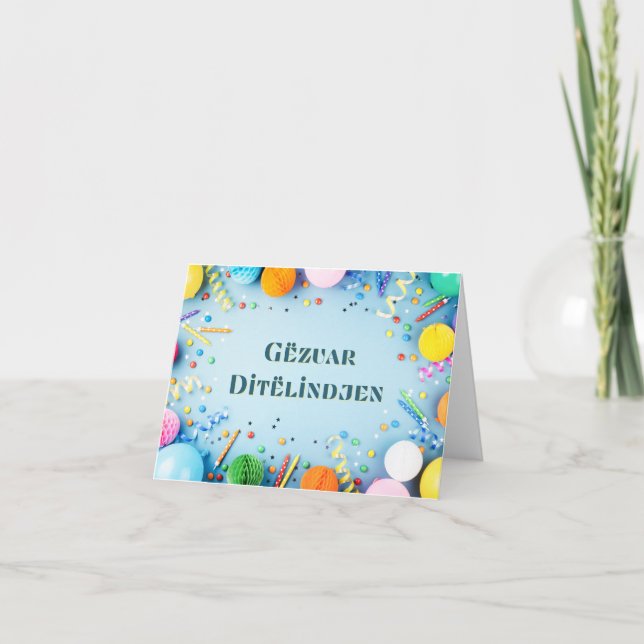 Gëzuar Ditëlindjen, Albanian birthday  Card (Front)