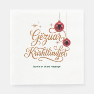 Gëzuar Krishtlindjet Albanian Christmas Napkins