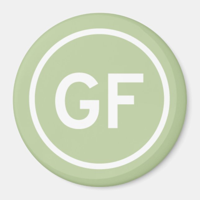 GF for Gluten free food logo branding natural Magnet (Front)
