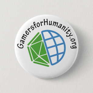 GfH Button, White Round, With Website 6 Cm Round Badge