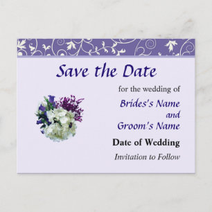 Gft_Hydrangea With Canterbury Bells Save the Date Announcement Postcard