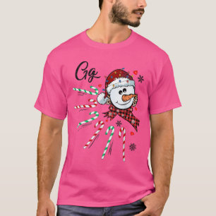Gg Snowman Candy Cane Christmas Xmas Funny T-Shirt