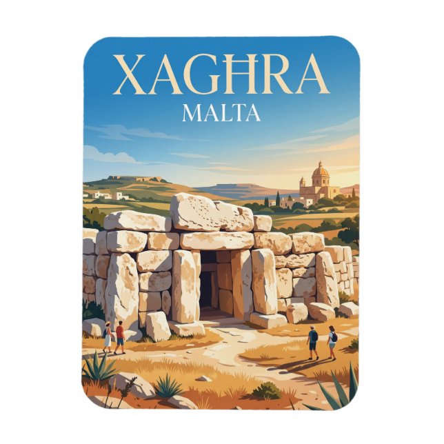 Ġgantija Temples Malta Magnet (Vertical)