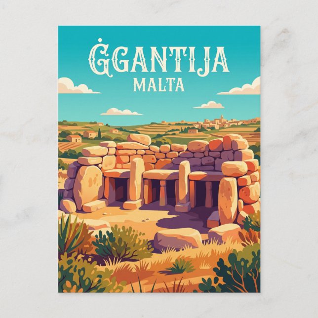 Ġgantija Temples Malta Postcard (Front)
