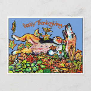 GGBR Happy ThanksGiving Basset Holiday Postcard