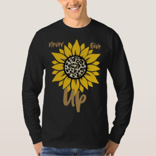 GGT Never Give Up Yellow Sunflower Leopard Positiv T-Shirt