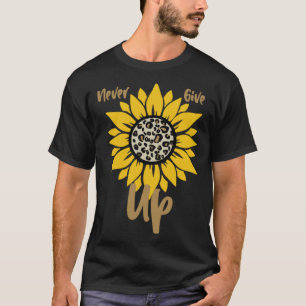GGT Never Give Up Yellow Sunflower Leopard Positiv T-Shirt