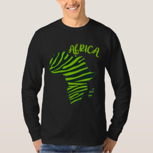 GGT Zebra Green Striped Continent Africa T-Shirt
