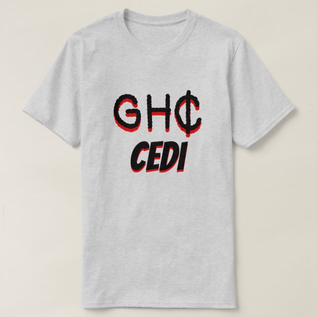 GH₵ Ghanaian cedi grey T-Shirt (Design Front)