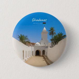 Ghadames, Libya - White Mosque 6 Cm Round Badge