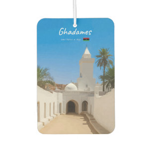 Ghadames, Libya - White Mosque Car Air Freshener