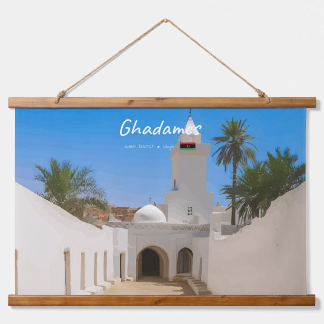 Ghadames, Libya - White Mosque Hanging Tapestry (Front)