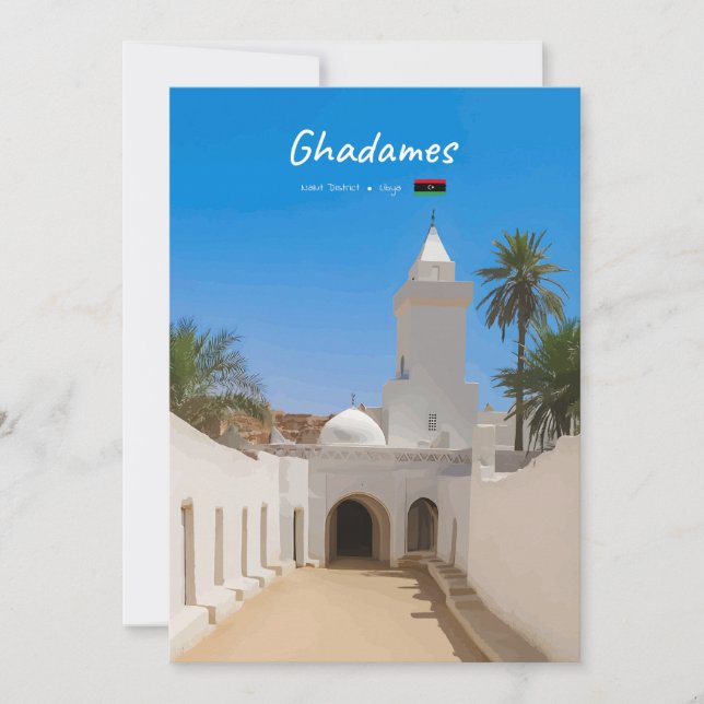Ghadames, Libya - White Mosque Invitation (Front)
