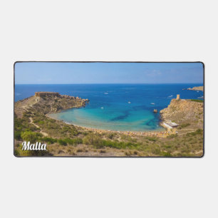 Ghajn Tuffieha Bay & Tower Malta Mediterranean Sea Desk Mat