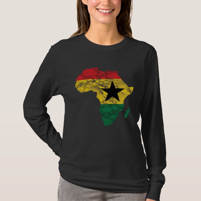Ghana African Continent Ghanaian Flag Football T-Shirt (Front)