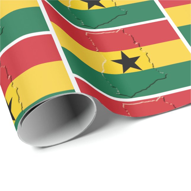 GHANA | Black Star | GHANAIAN Flag Wrapping Paper (Roll Corner)