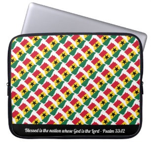 GHANA Black Star Psalm 33:12 Blessed Nation Laptop Sleeve