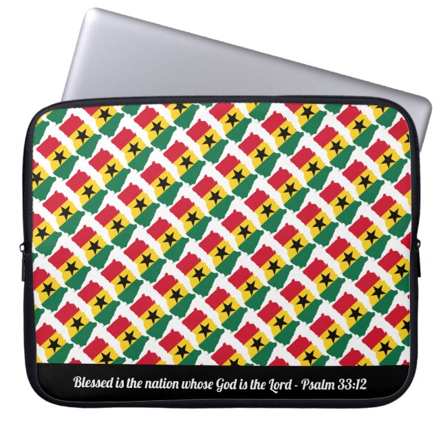 GHANA Black Star Psalm 33:12 Blessed Nation Laptop Sleeve (Front)