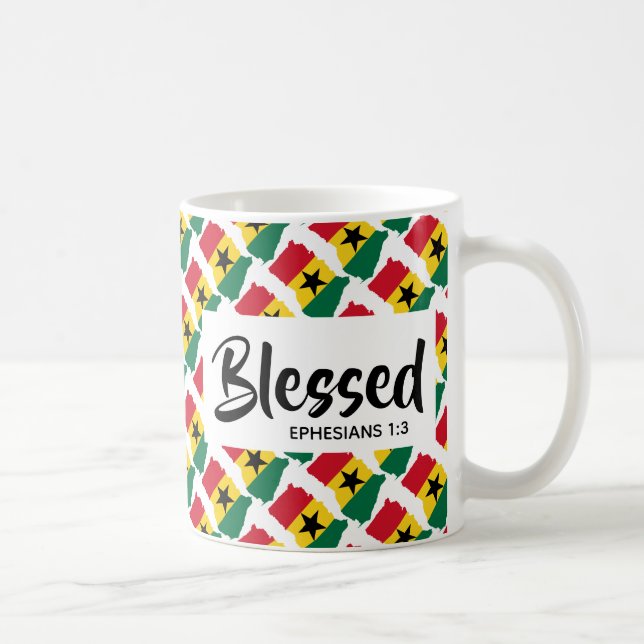 GHANA Blessed Ephesians Scripture Christian Coffee Mug (Right)