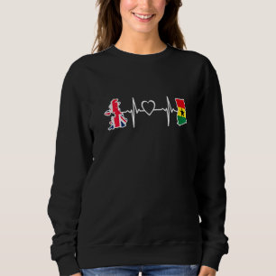 Ghana British Flag  Ghanaian British Uk Heartbeat Sweatshirt
