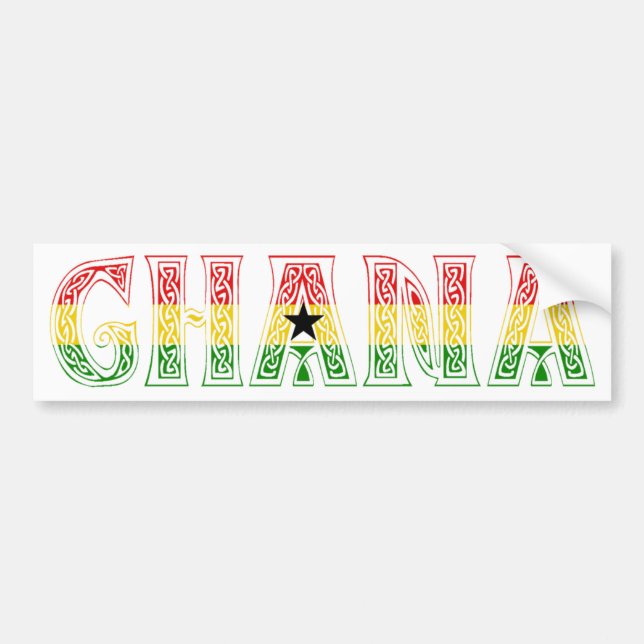 Ghana Colours design! Bumper Sticker (Front)