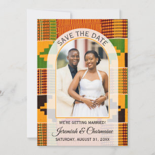 Ghana Couple Ghanaian Kente WEDDING Save The Date