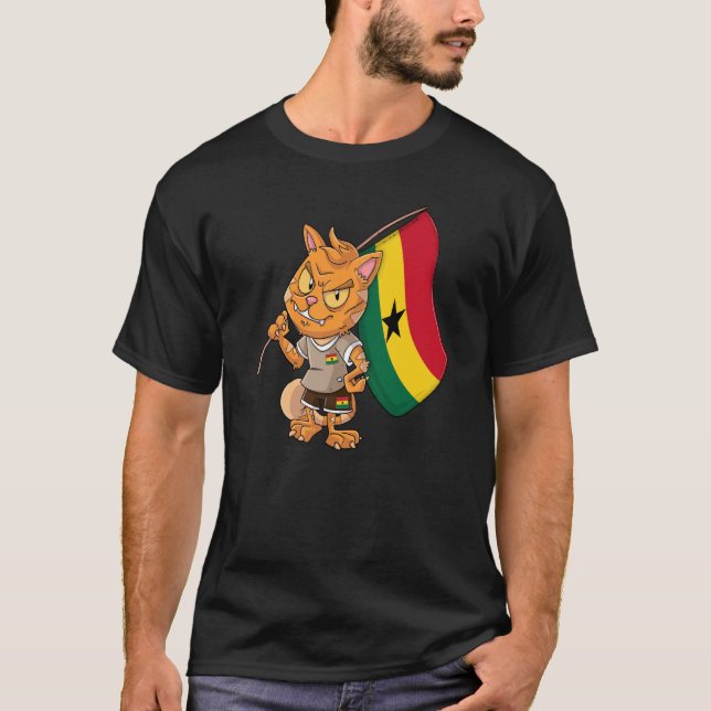 Ghana Fan Cat T-Shirt (Front)