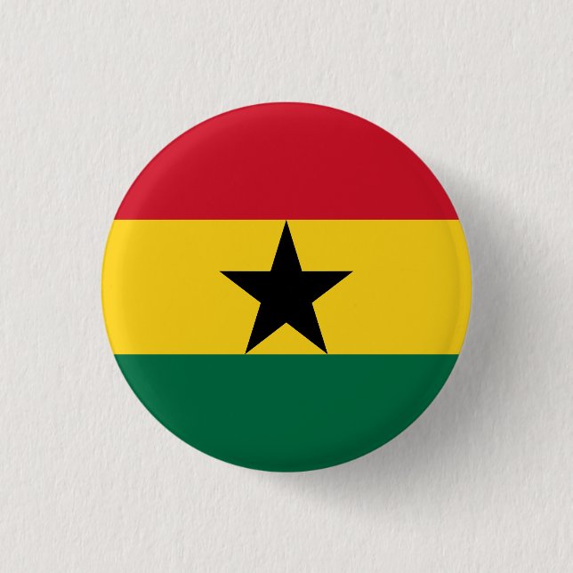 Ghana Flag  3 Cm Round Badge (Front)