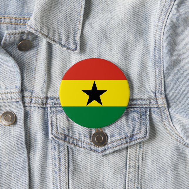 Ghana flag 7.5 cm round badge (In Situ)