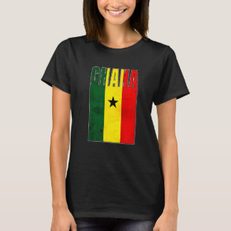 Ghana Flag Art African Country Retro Vintage Grung T-Shirt