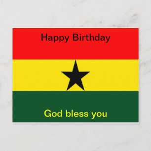 Ghana flag birthday postcard