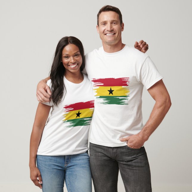 Ghana Flag Brush Art T-Shirt (Unisex)