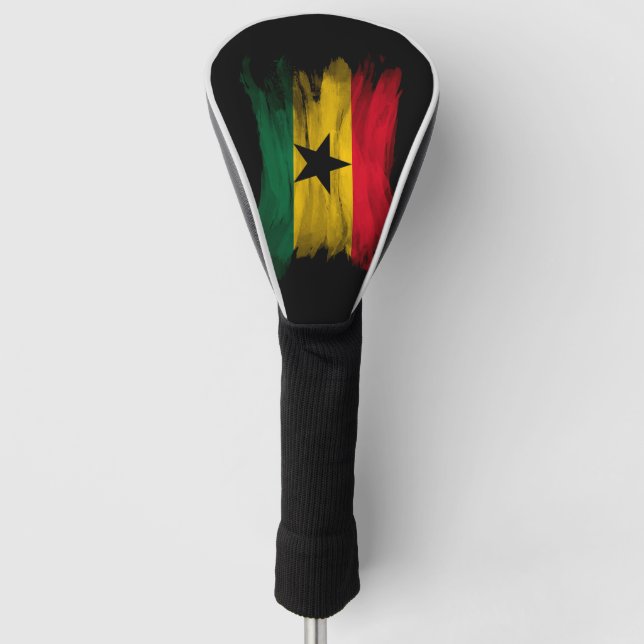 Ghana flag brush stroke, national flag golf head cover (Front)