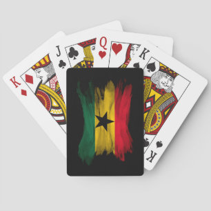 Ghana flag brush stroke, national flag playing cards