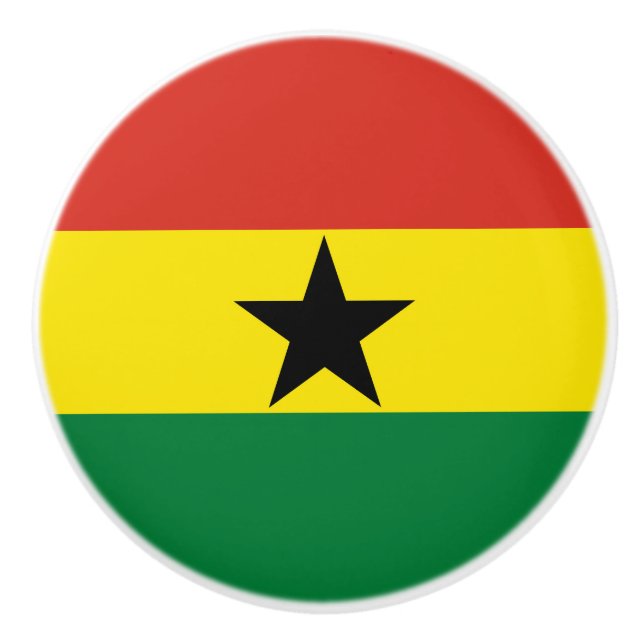 Ghana flag ceramic knob (Front)