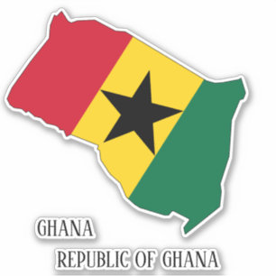 Ghana Flag Charming Patriotic Map