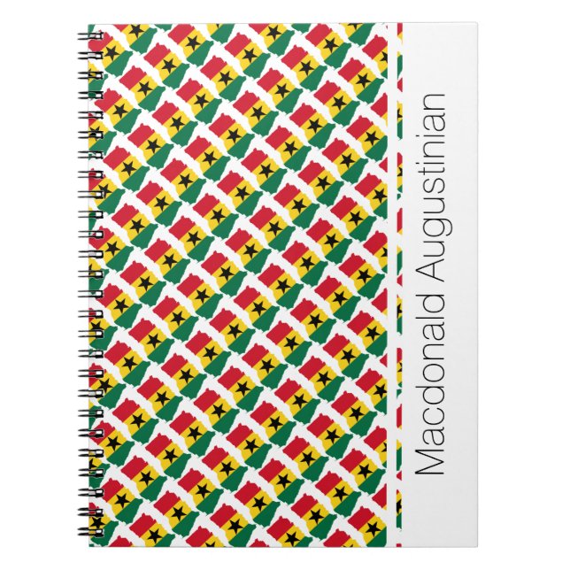 GHANA Flag Custom Add Your Name Notebook Journal (Front)