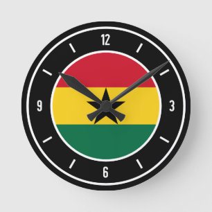 Ghana Flag Elegant Round Clock