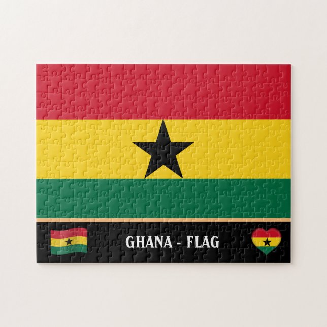 Ghana Flag & Ghanian country / Ghana Jigsaw Puzzle (Horizontal)