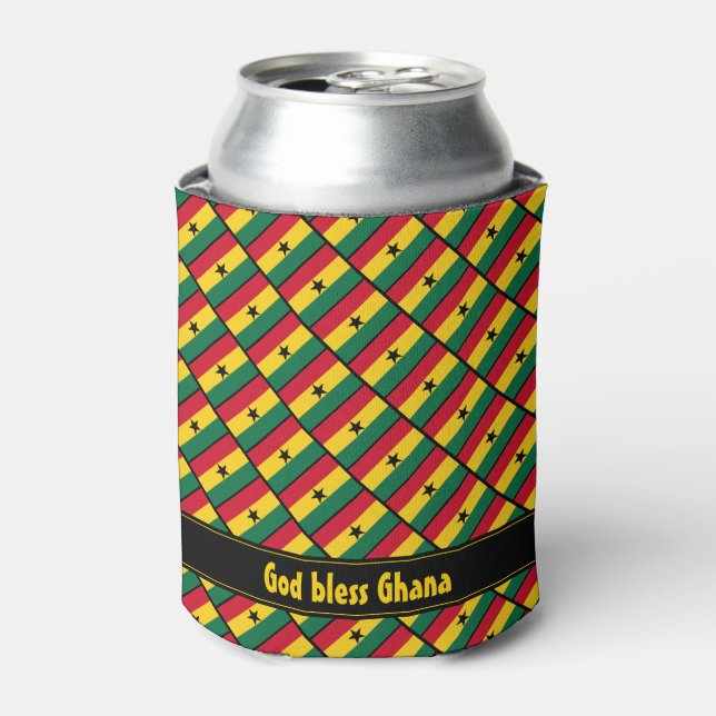 GHANA FLAG | God Bless | Personalised | Ghanaian Can Cooler (Can Front)